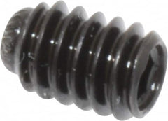 Made in USA - 1/4-20 UNC, 3/8" Length Under Head, Knurled Cup Point Set Screw - Grade 8 Alloy Steel, 1/8" Key - Americas Industrial Supply