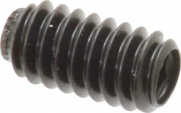 Made in USA - 1/4-20 UNC, 1/2" Length Under Head, Knurled Cup Point Set Screw - Grade 8 Alloy Steel, 1/8" Key - Americas Industrial Supply