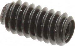 Made in USA - 1/4-20 UNC, 1/2" Length Under Head, Knurled Cup Point Set Screw - Grade 8 Alloy Steel, 1/8" Key - Americas Industrial Supply