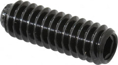 Made in USA - 1/4-20 UNC, 3/4" Length Under Head, Knurled Cup Point Set Screw - Grade 8 Alloy Steel, 1/8" Key - Americas Industrial Supply