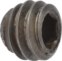 Made in USA - 5/16-18 UNC, 1/4" Length Under Head, Knurled Cup Point Set Screw - Grade 8 Alloy Steel, 5/32" Key - Americas Industrial Supply