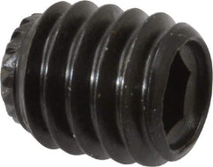 Made in USA - 5/16-18 UNC, 3/8" Length Under Head, Knurled Cup Point Set Screw - Grade 8 Alloy Steel, 5/32" Key - Americas Industrial Supply