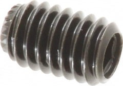 Made in USA - 5/16-18 UNC, 1/2" Length Under Head, Knurled Cup Point Set Screw - Grade 8 Alloy Steel, 5/32" Key - Americas Industrial Supply