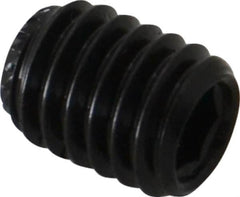 Made in USA - 3/8-18 UNC, 1/2" Length Under Head, Knurled Cup Point Set Screw - Grade 8 Alloy Steel, 3/16" Key - Americas Industrial Supply