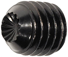 Unbrako - 7/16-20 UNF, 7/16" OAL, Knurled Cup Point Set Screw - Grade 8 Alloy Steel, 7/32" Key - Americas Industrial Supply