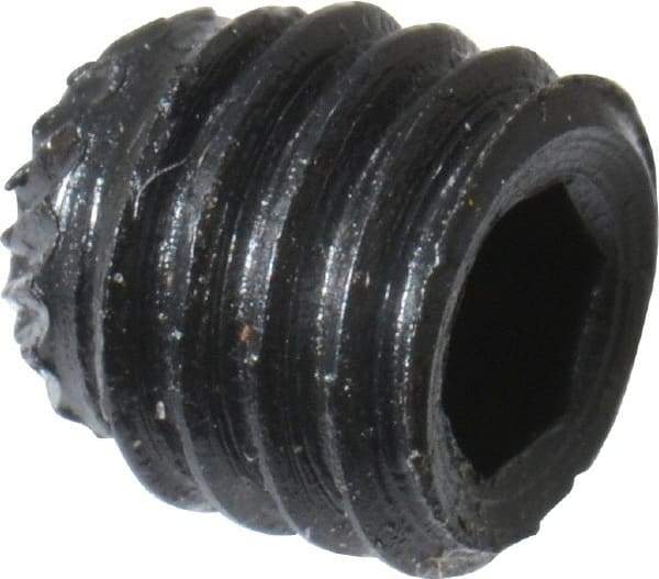 Made in USA - #10-32 UNF, 3/16" Length Under Head, Knurled Cup Point Set Screw - Grade 8 Alloy Steel, 3/32" Key - Americas Industrial Supply