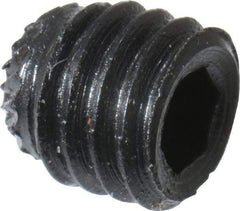Made in USA - #10-32 UNF, 3/16" Length Under Head, Knurled Cup Point Set Screw - Grade 8 Alloy Steel, 3/32" Key - Americas Industrial Supply