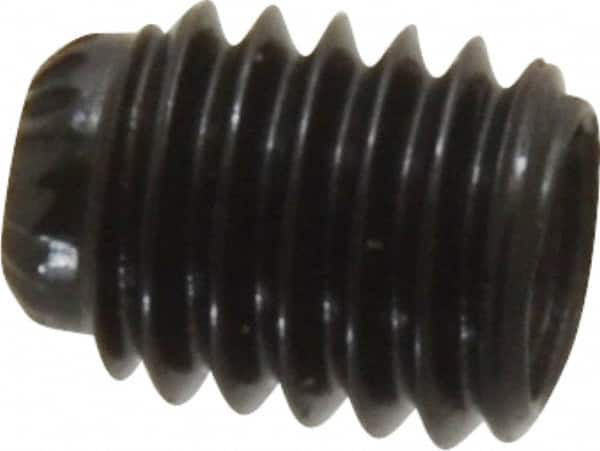 Value Collection - #10-32 UNF, 1/4" OAL, Knurled Cup Point Set Screw - Grade 8 Alloy Steel, 3/32" Key - Americas Industrial Supply