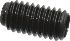 Made in USA - #10-32 UNF, 3/8" Length Under Head, Knurled Cup Point Set Screw - Grade 8 Alloy Steel, 3/32" Key - Americas Industrial Supply
