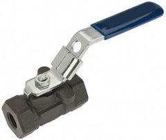 NIBCO - 1/4" Pipe, Reduced Port, Carbon Steel Standard Ball Valve - 1 Piece, Inline - One Way Flow, FNPT x FNPT Ends, Locking Lever Handle, 2,000 WOG - Americas Industrial Supply
