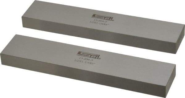 SPI - 6" Long x 1-1/4" High x 1/2" Thick, Steel Parallel - 0.0003" & 0.002" Parallelism, Sold as Matched Pair - Americas Industrial Supply