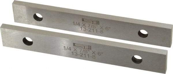 SPI - 6" Long x 7/8" High x 1/4" Thick, Steel Parallel - 0.0003" & 0.002" Parallelism, Sold as Matched Pair - Americas Industrial Supply