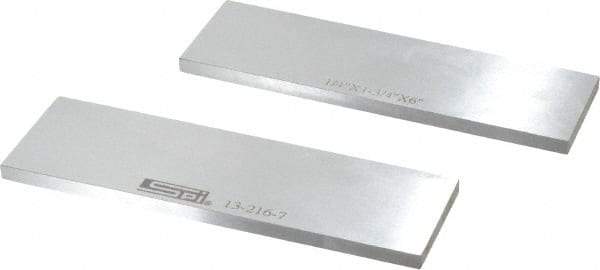 SPI - 6" Long x 1-3/4" High x 1/4" Thick, Steel Parallel - 0.0003" & 0.002" Parallelism, Sold as Matched Pair - Americas Industrial Supply