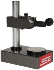 SPI - Cast Iron (Base), Rectangular Base, Comparator Gage Stand - 8" High, 6" Base Length x 3-7/8" Base Width x 2" Base Height, Includes Holder - Americas Industrial Supply