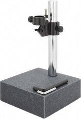 SPI - Granite, Rectangular Base, Comparator Gage Stand - 8" High, 6" Base Length x 6" Base Width x 2" Base Height, Includes Holder - Americas Industrial Supply