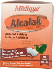 Medique - Mint Flavor Alcalak Tablets - Antacids & Stomach Relief - Americas Industrial Supply