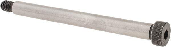 Made in USA - 3/8" Shoulder Diam x 4" Shoulder Length, 5/16-18 UNC, Hex Socket Shoulder Screw - 8 Alloy Steel, 0.543 to 0.562" Head Diam - Americas Industrial Supply