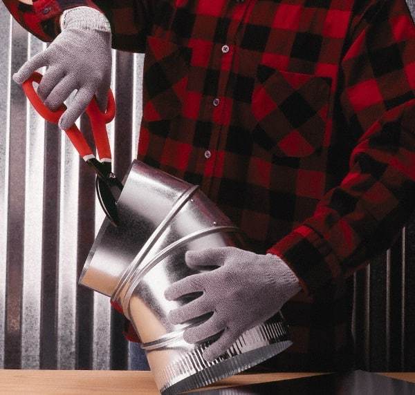 SHOWA - Size XS (6), ANSI Cut Lvl 4, Puncture Lvl 0, Abrasion Lvl 1, Rubber Coated Cut Resistant Gloves - 8.2" Long, Fully Coated Coated, Thermax-Lined Knit/Dyneema/AlphaSan Lining, Knit Wrist, Light Gray/Blue, Ambidextrous - Americas Industrial Supply