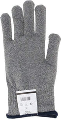 SHOWA - Size M (8), ANSI Cut Lvl 4, Puncture Lvl 0, Abrasion Lvl 1, Dyneema/Lycra/Spectra/Thermax Cut Resistant Gloves - 8.7" Long, Knit Wrist, Light Gray, Ambidextrous - Americas Industrial Supply
