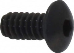 Made in USA - #4-40 UNC Hex Socket Drive, Button Screw - Alloy Steel, Black Oxide Finish, Fully Threaded, 1/4" Length Under Head - Americas Industrial Supply