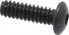 Made in USA - #4-40 UNC Hex Socket Drive, Button Screw - Alloy Steel, Black Oxide Finish, Fully Threaded, 3/8" Length Under Head - Americas Industrial Supply