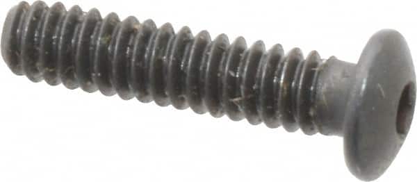 Made in USA - #4-40 UNC Hex Socket Drive, Button Screw - Alloy Steel, Black Oxide Finish, Fully Threaded, 1/2" Length Under Head - Americas Industrial Supply