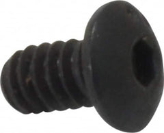 Made in USA - #6-32 UNC Hex Socket Drive, Button Screw - Alloy Steel, Black Oxide Finish, Fully Threaded, 1/4" Length Under Head - Americas Industrial Supply