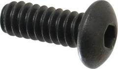 Made in USA - #6-32 UNC Hex Socket Drive, Button Screw - Alloy Steel, Black Oxide Finish, Fully Threaded, 3/8" Length Under Head - Americas Industrial Supply