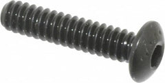 Made in USA - #6-32 UNC Hex Socket Drive, Button Screw - Alloy Steel, Black Oxide Finish, Fully Threaded, 5/8" Length Under Head - Americas Industrial Supply
