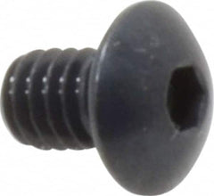 Made in USA - #8-32 UNC Hex Socket Drive, Button Screw - Alloy Steel, Black Oxide Finish, Fully Threaded, 1/4" Length Under Head - Americas Industrial Supply