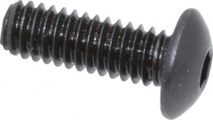 Made in USA - #8-32 UNC Hex Socket Drive, Button Screw - Alloy Steel, Black Oxide Finish, Fully Threaded, 1/2" Length Under Head - Americas Industrial Supply