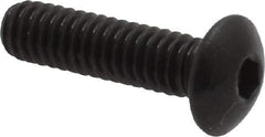 Made in USA - #8-32 UNC Hex Socket Drive, Button Screw - Alloy Steel, Black Oxide Finish, Fully Threaded, 5/8" Length Under Head - Americas Industrial Supply