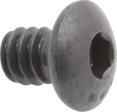 Made in USA - #10-24 UNC Hex Socket Drive, Button Screw - Alloy Steel, Black Oxide Finish, Fully Threaded, 1/4" Length Under Head - Americas Industrial Supply