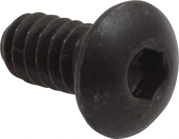 Made in USA - #10-24 UNC Hex Socket Drive, Button Screw - Alloy Steel, Black Oxide Finish, Fully Threaded, 3/8" Length Under Head - Americas Industrial Supply