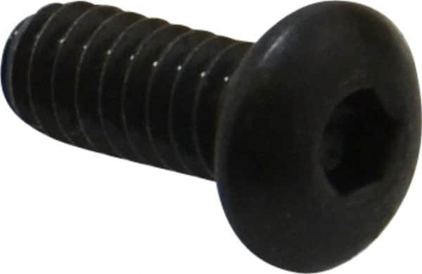 Made in USA - #10-24 UNC Hex Socket Drive, Button Screw - Alloy Steel, Black Oxide Finish, Fully Threaded, 1/2" Length Under Head - Americas Industrial Supply