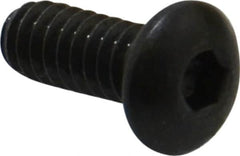 Made in USA - #10-24 UNC Hex Socket Drive, Button Screw - Alloy Steel, Black Oxide Finish, Fully Threaded, 1/2" Length Under Head - Americas Industrial Supply