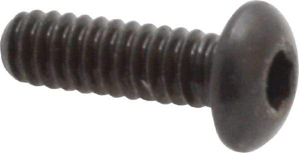 Made in USA - #10-24 UNC Hex Socket Drive, Button Screw - Alloy Steel, Black Oxide Finish, Fully Threaded, 5/8" Length Under Head - Americas Industrial Supply
