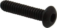 Made in USA - #10-24 UNC Hex Socket Drive, Button Screw - Alloy Steel, Black Oxide Finish, Fully Threaded, 7/8" Length Under Head - Americas Industrial Supply