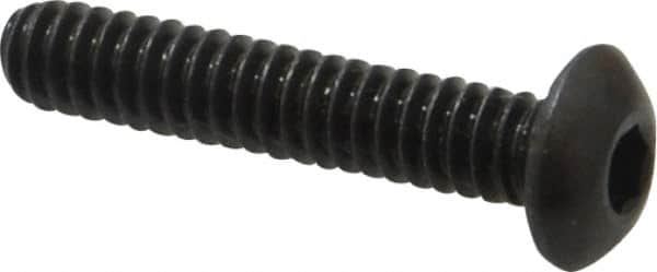 Made in USA - #10-24 UNC Hex Socket Drive, Button Screw - Alloy Steel, Black Oxide Finish, Fully Threaded, 1" Length Under Head - Americas Industrial Supply