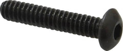 Made in USA - #10-24 UNC Hex Socket Drive, Button Screw - Alloy Steel, Black Oxide Finish, Fully Threaded, 1" Length Under Head - Americas Industrial Supply