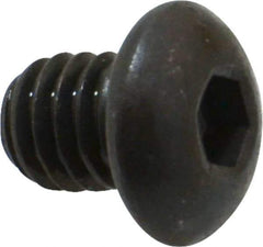 Made in USA - 5/16-18 UNC Hex Socket Drive, Button Screw - Alloy Steel, Black Oxide Finish, Fully Threaded, 3/8" Length Under Head - Americas Industrial Supply
