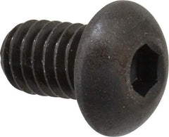 Made in USA - 5/16-18 UNC Hex Socket Drive, Button Screw - Alloy Steel, Black Oxide Finish, Fully Threaded, 1/2" Length Under Head - Americas Industrial Supply