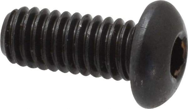 Made in USA - 5/16-18 UNC Hex Socket Drive, Button Screw - Alloy Steel, Black Oxide Finish, Fully Threaded, 3/4" Length Under Head - Americas Industrial Supply