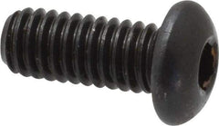 Made in USA - 5/16-18 UNC Hex Socket Drive, Button Screw - Alloy Steel, Black Oxide Finish, Fully Threaded, 3/4" Length Under Head - Americas Industrial Supply