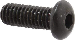Made in USA - 5/16-18 UNC Hex Socket Drive, Button Screw - Alloy Steel, Black Oxide Finish, Fully Threaded, 7/8" Length Under Head - Americas Industrial Supply