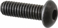 Made in USA - 5/16-18 UNC Hex Socket Drive, Button Screw - Alloy Steel, Black Oxide Finish, Fully Threaded, 1" Length Under Head - Americas Industrial Supply