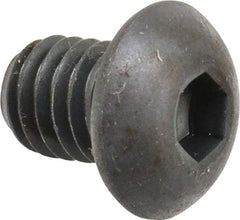 Made in USA - 3/8-16 UNC Hex Socket Drive, Button Screw - Alloy Steel, Black Oxide Finish, Fully Threaded, 1/2" Length Under Head - Americas Industrial Supply