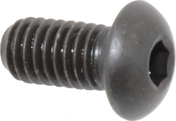 Made in USA - 3/8-16 UNC Hex Socket Drive, Button Screw - Alloy Steel, Black Oxide Finish, Fully Threaded, 3/4" Length Under Head - Americas Industrial Supply