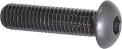 Made in USA - 1/2-13 UNC Hex Socket Drive, Button Screw - Alloy Steel, Black Oxide Finish, Fully Threaded, 2" Length Under Head - Americas Industrial Supply