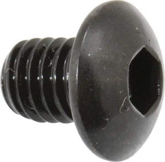 Made in USA - #10-32 UNF Hex Socket Drive, Button Screw - Alloy Steel, Black Oxide Finish, Fully Threaded, 1/4" Length Under Head - Americas Industrial Supply